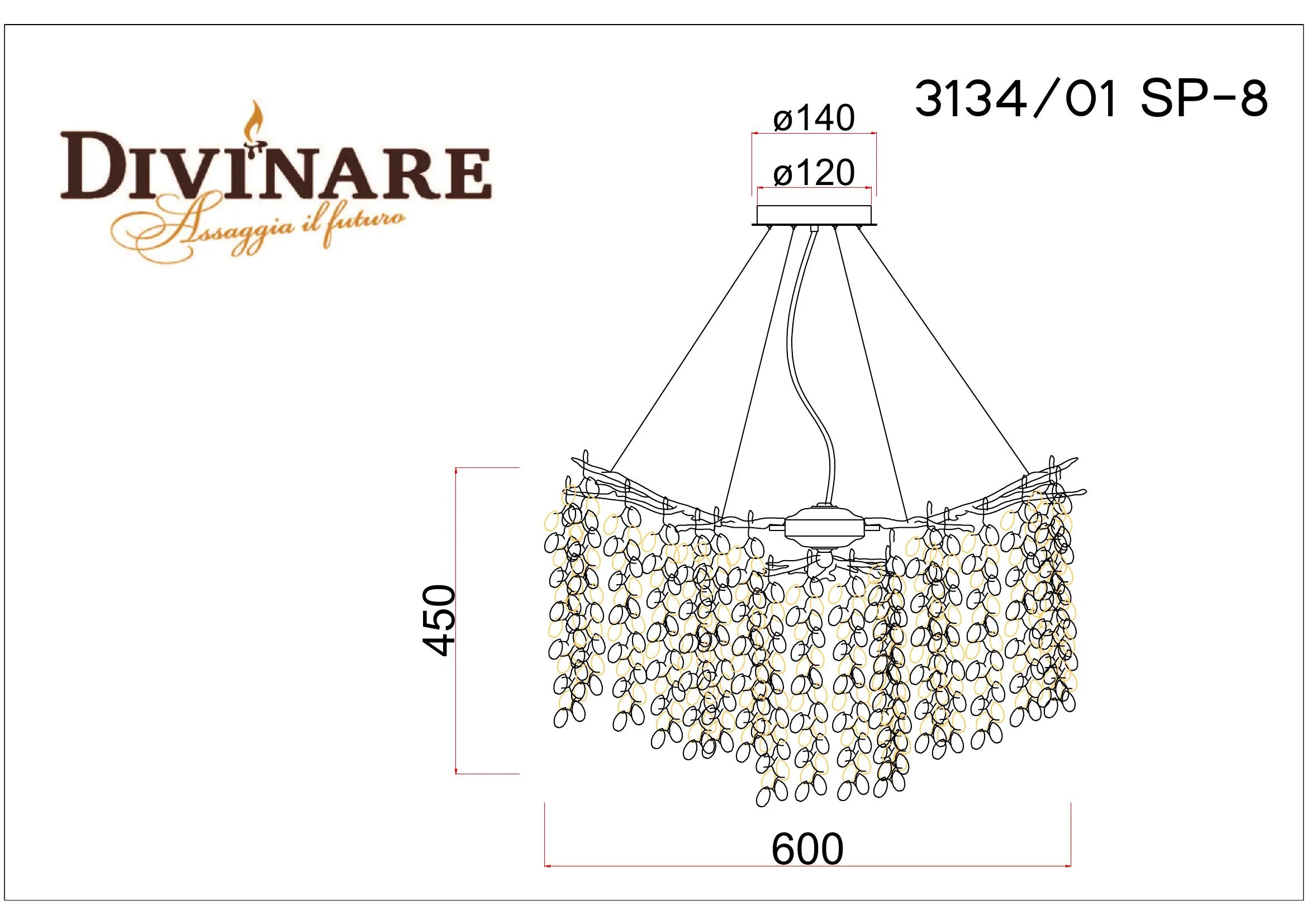 Люстра Divinare SALICE 3134/01 SP-8