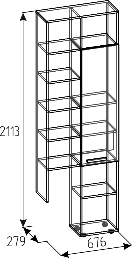 Шкаф в гостиную МНЦ Crown 22