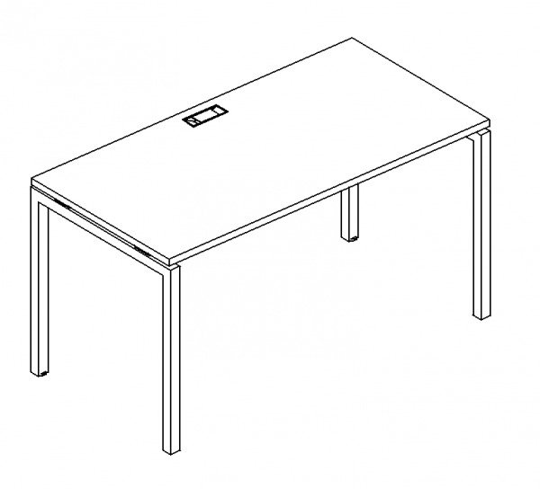 Стол письменный 80х80 на металлокаркасе Юнитекс DUE А4 2 021