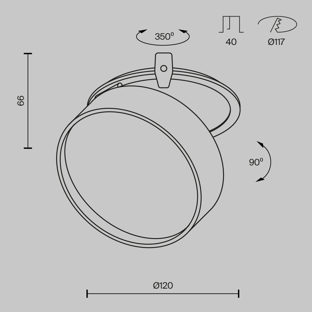 Спот потолочный Maytoni Onda DL024-18W4K-BMG