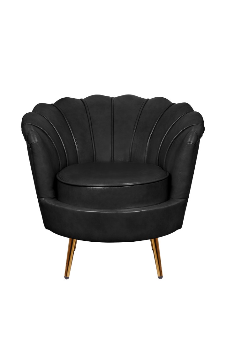 Низкое кресло ракушка Pearl Black V2 Черный