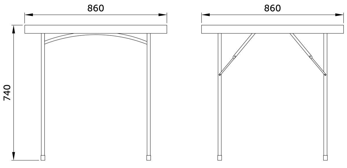 Стол садовый складной белый hdpe-пластик квадратный 65908