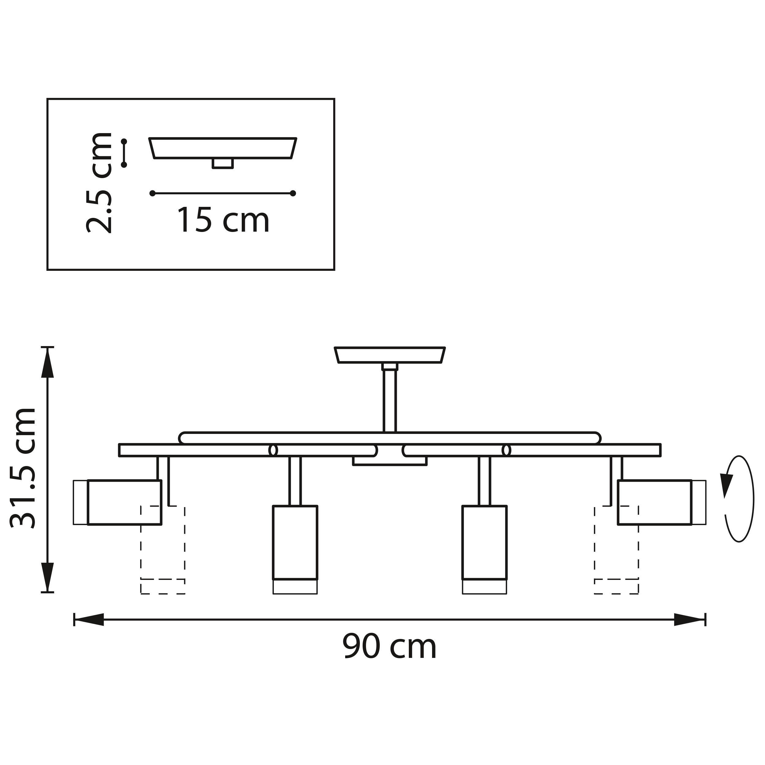 Люстра на штанге Lightstar Rullo LR7184080