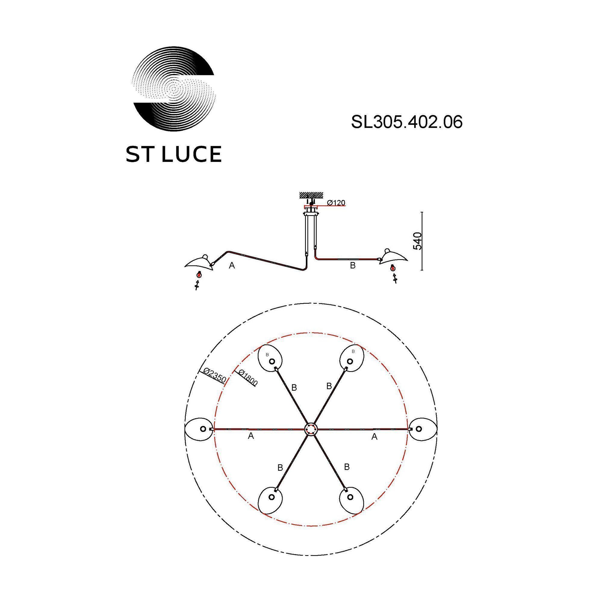 Накладная люстра ST LUCE SPRUZZO SL305.402.06