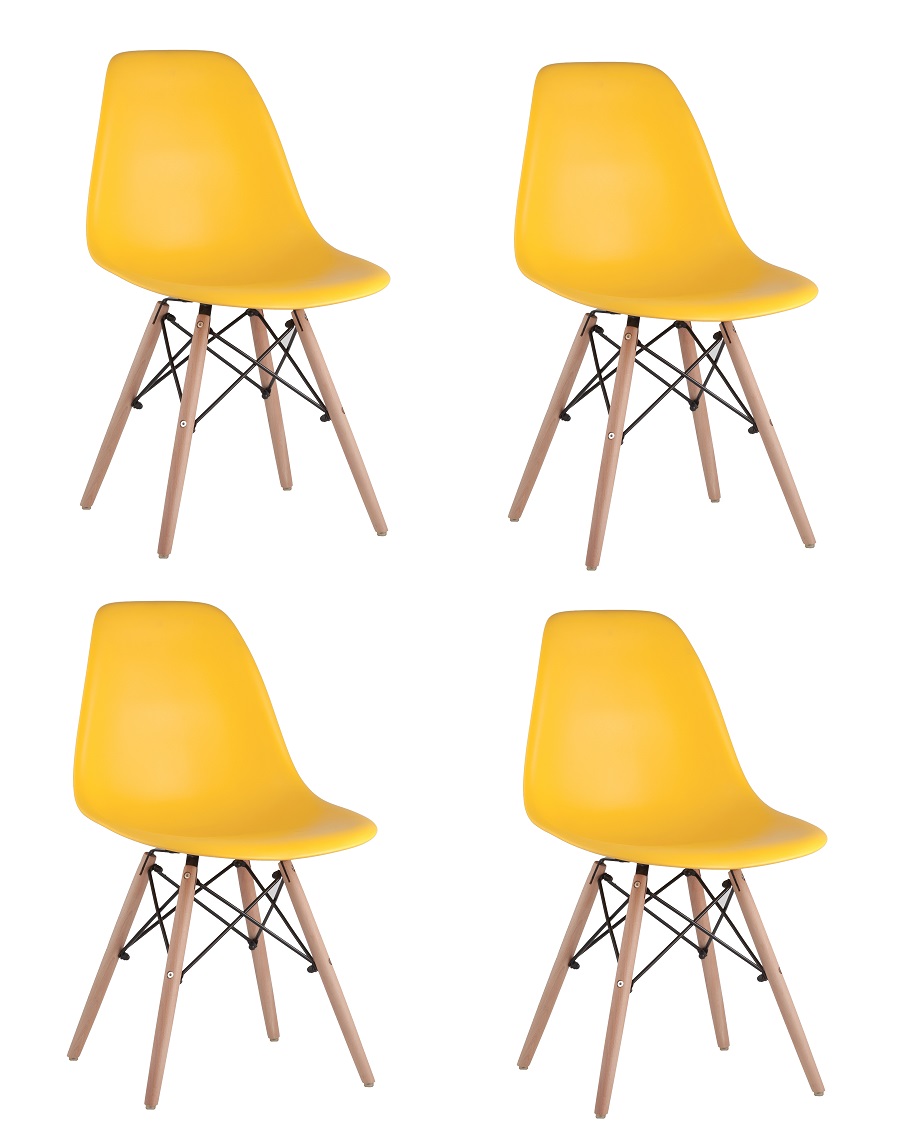 Комплект стульев Eames DSW желтый x4 шт