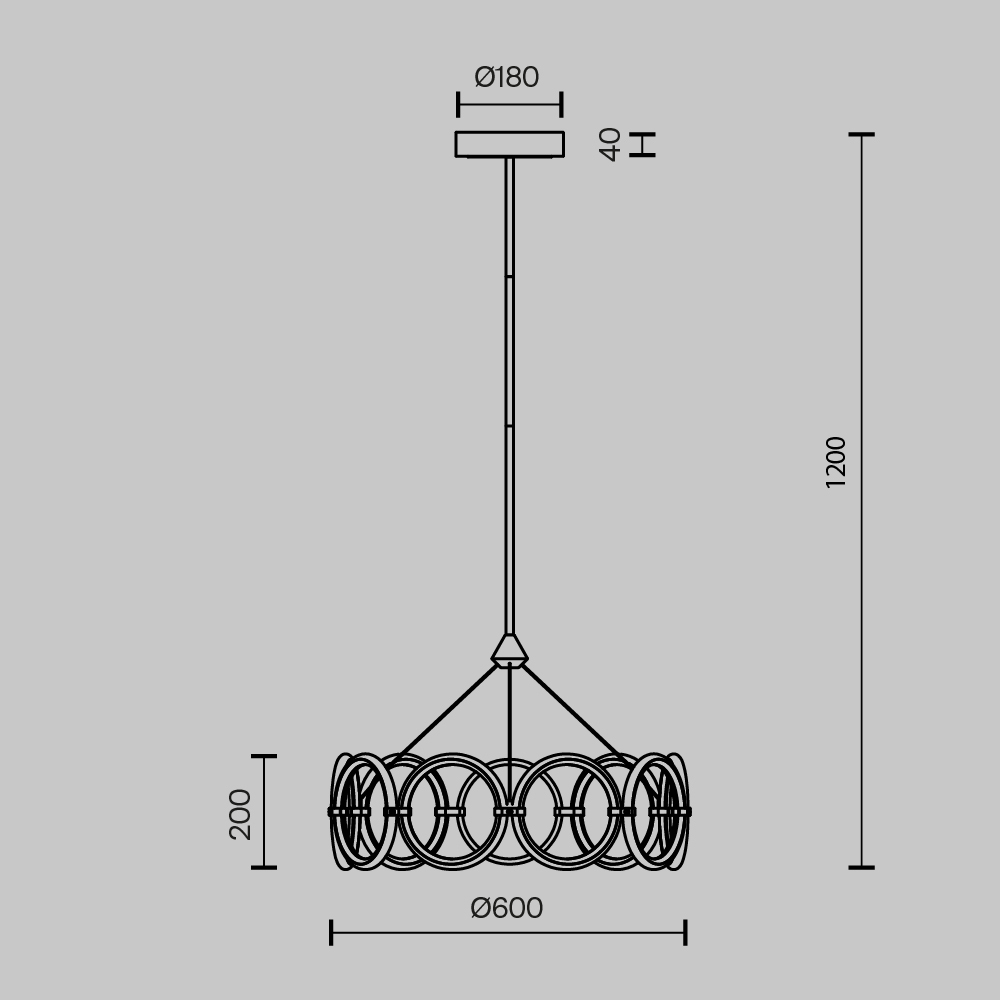 Подвесная люстра Maytoni Link MOD357PL-L40BS3K