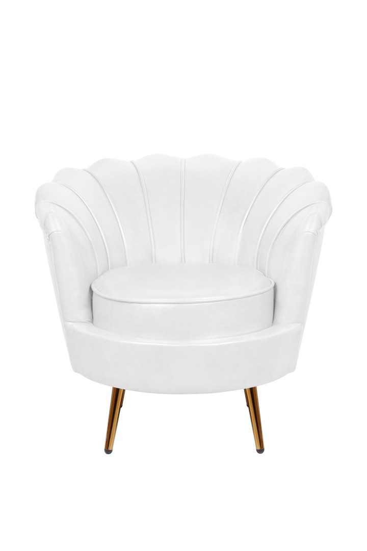 Низкое кресло ракушка Pearl White Белый