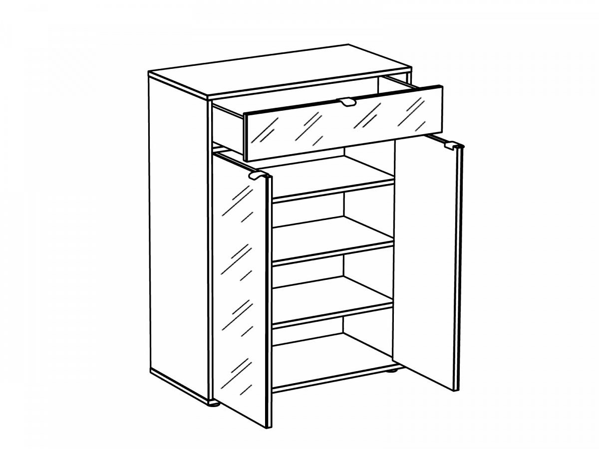 Комод с ящиком и дверцами Latte 335709