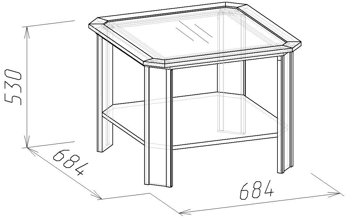 Журнальный столик чертежи