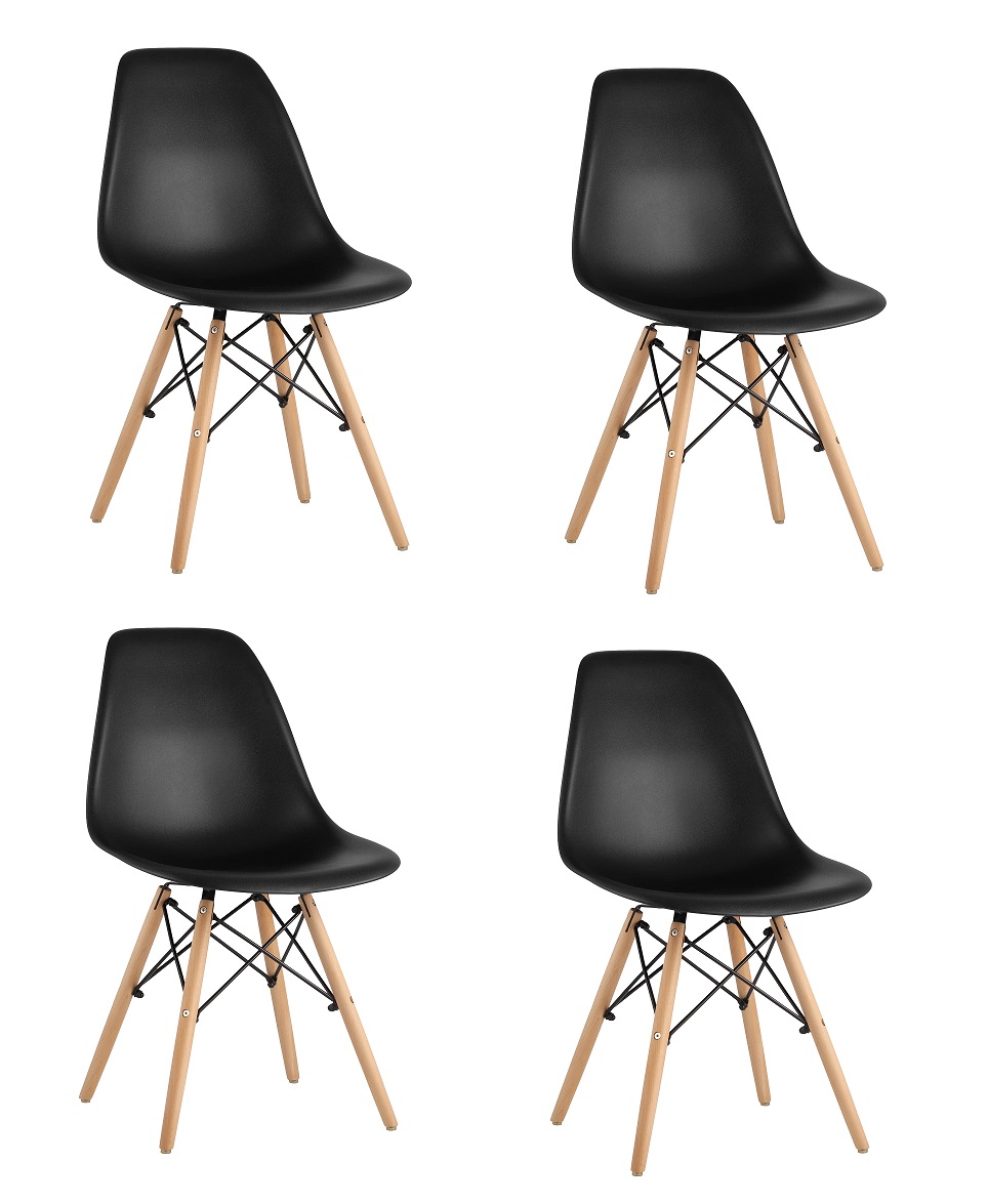 Комплект стульев Eames DSW черный x4 шт