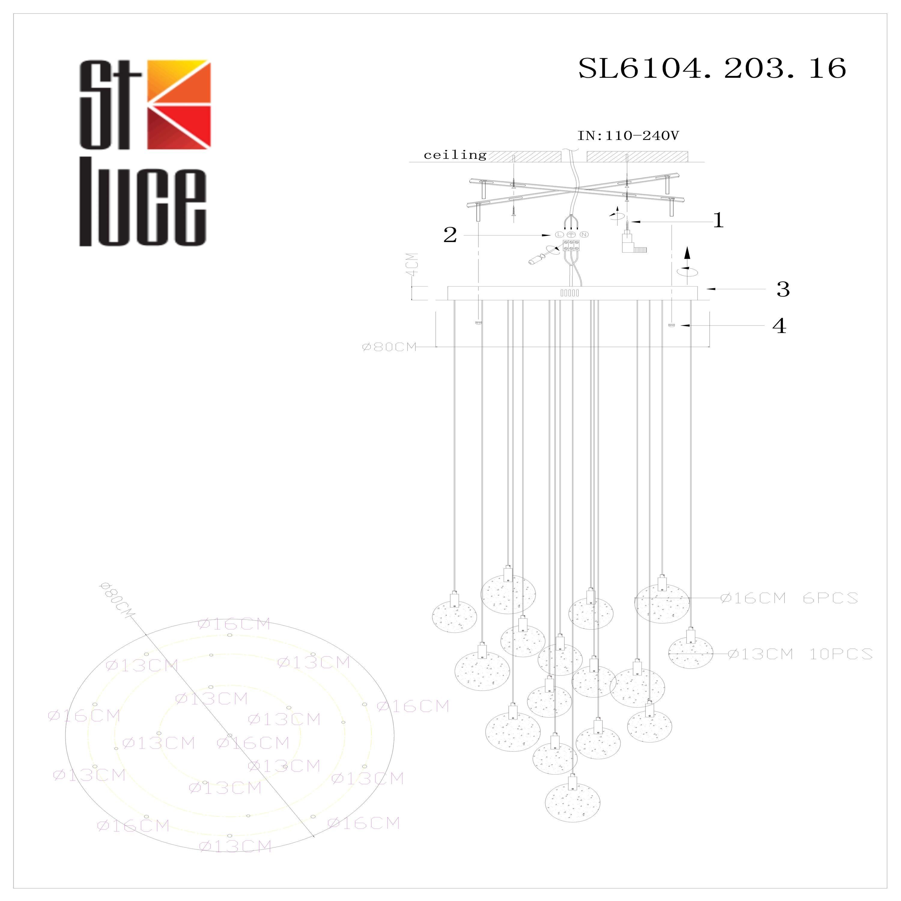 Подвесной светильник ST LUCE Montecelio SL6104.203.16