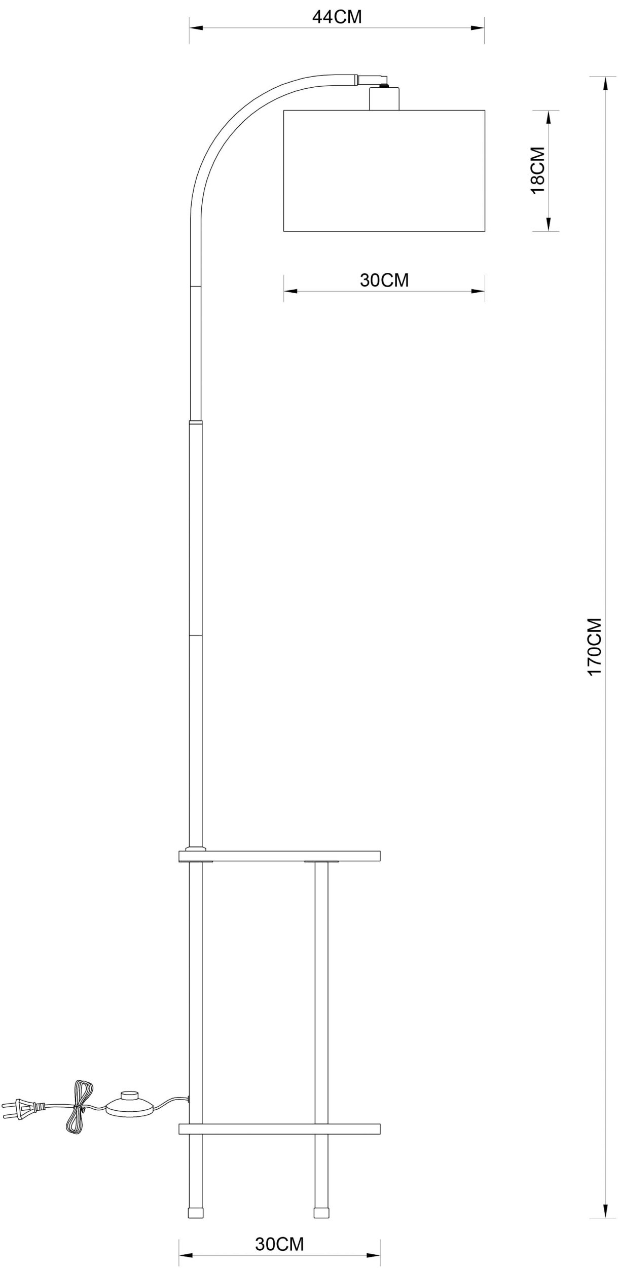 Торшер ARTE LAMP COMBO A4055PN-1BK