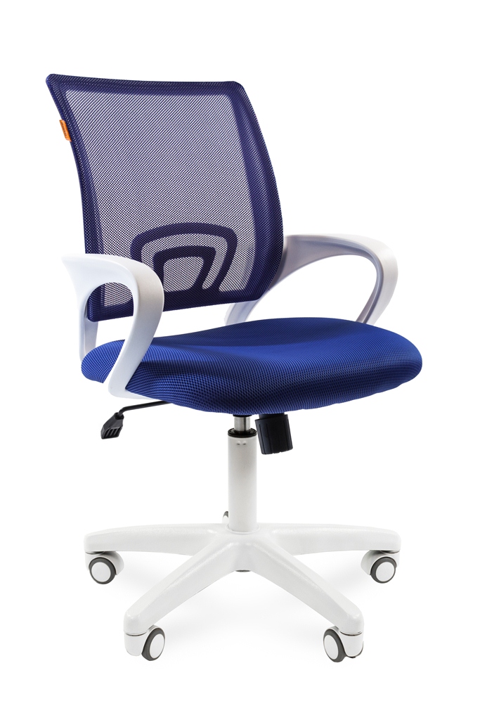 Кресло для персонала Chairman 696 (WHITE) белый пластик синяя сетка поддержка поясницы