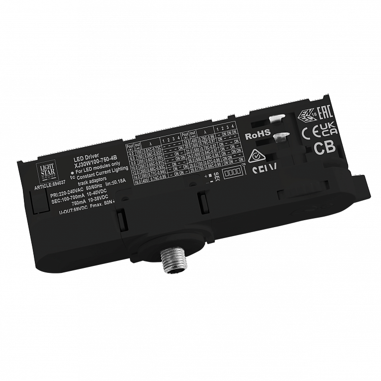 Адаптер с драйвером с DIP-switch для трековой системы Lightstar QUATTRO 594037
