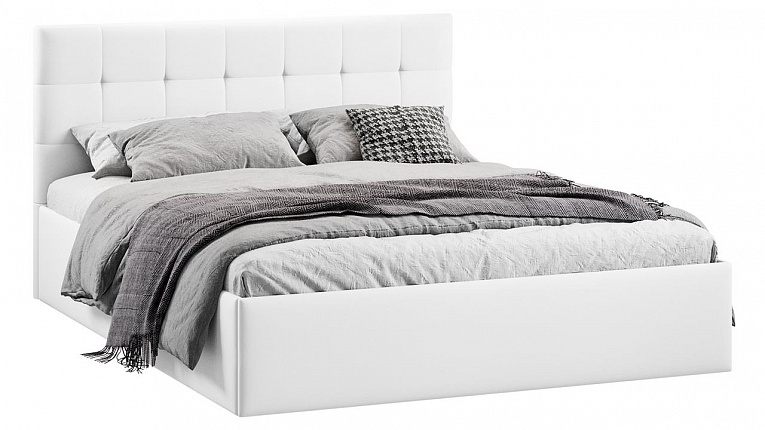 Кровать 140х200 Джоли ТриЯ экокожа Polo white белый