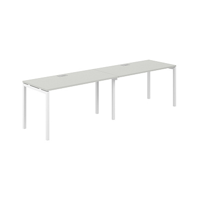Рабочая станция s-b-s Norden Сигма (м/к 40х40) 2800х700х750 SG.225.SH.44.WH Серый Бархат / Белый