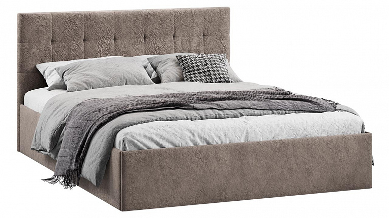Кровать 140х200 Джоли ТриЯ микровелюр Wellmart Latte