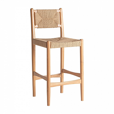 Барный стул Vical AGIA 34294 из тика и веревки 68 см