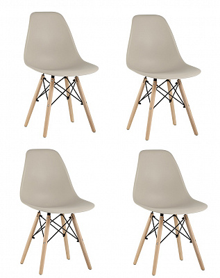 Комплект стульев Eames Style DSW бежевый x4 шт