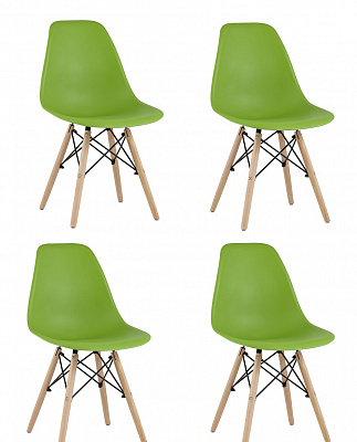 Комплект стульев Eames Style DSW зеленый x4 шт