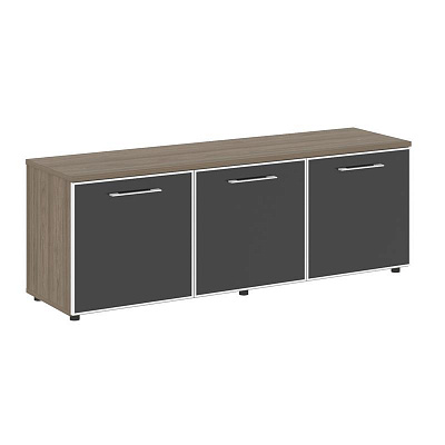 Тумба модульная 1642*450 Рива Ялта LT.TS-3.5 black Вяз Благородный / Стекло Black