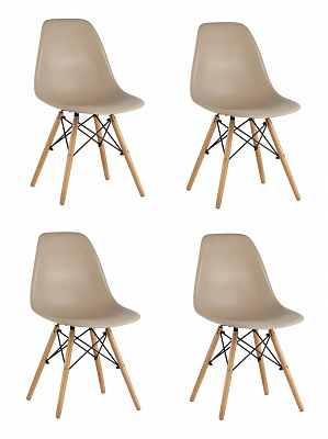 Комплект стульев Eames DSW бежево-серый x4 шт