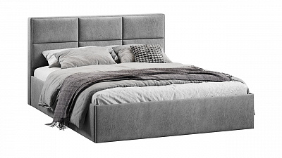 Кровать 160х200 c подъемным механизмом Стелла микровелюр Wellmart Silver Трия