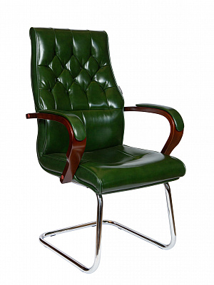 Конференц кресло NORDEN Боттичелли CF кожа зеленый глянец P2338B-L09 leather