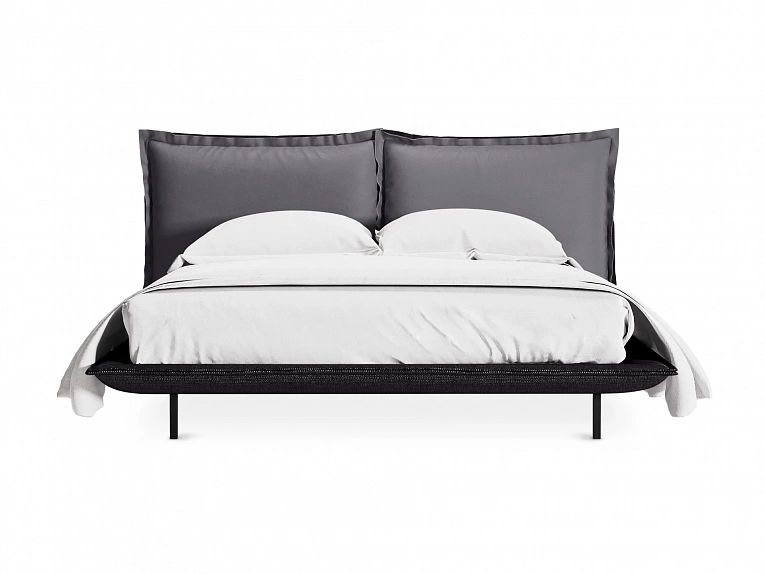 Кровать OgogoHome Barcelona серый / черный 944843